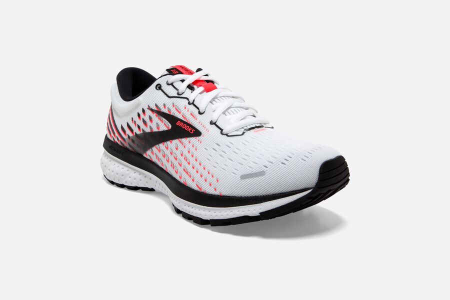 Ghost 13 Road Brooks Running Shoes NZ Womens - White/Pink/Black - LMXEVP-815